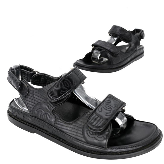 Chanel Sandals G39728 X01000 94305 , Black, 36