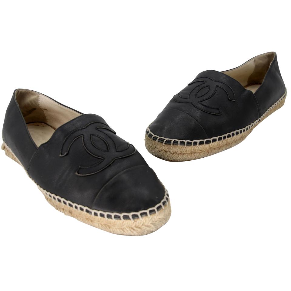 Chanel Ballet Espadrille 38 Leather Cap Toe Flats CC-S0225P-0003 – MISLUX