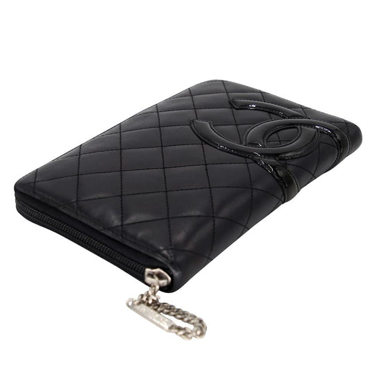 Chanel Zippy Cambon Quilted Lambskin Leather Ligne Wallet CC