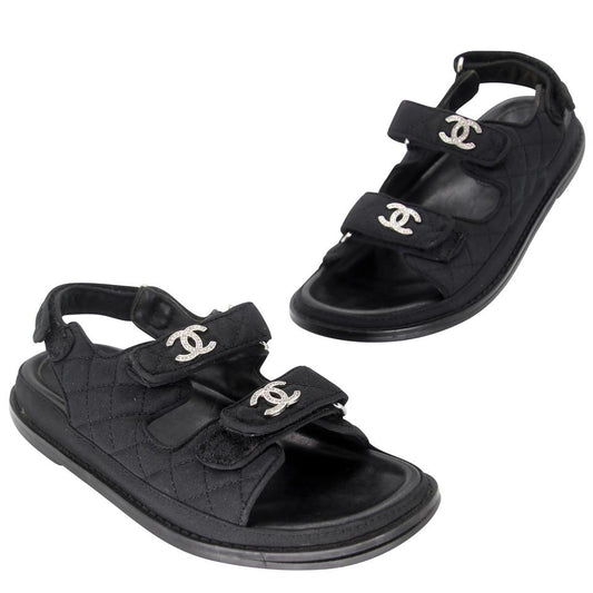 Chanel Chunky Cc Logo Embossed 39 Leather Dad Sandals CC-0525N-0212 – MISLUX