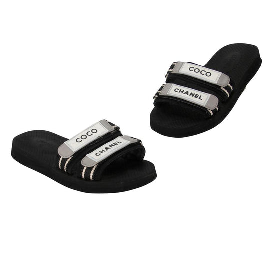 Chanel Chunky CC Logo Embossed 39 Leather Dad Sandals CC-0525N-0212