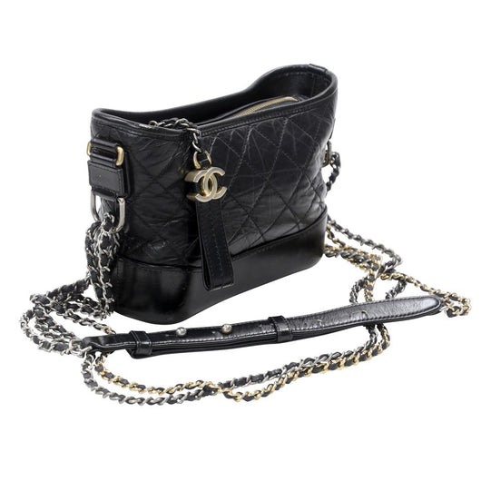 Chanel Gabrielle Mini Chainlink Tweed Two Tone CC-1109P-0007 Black