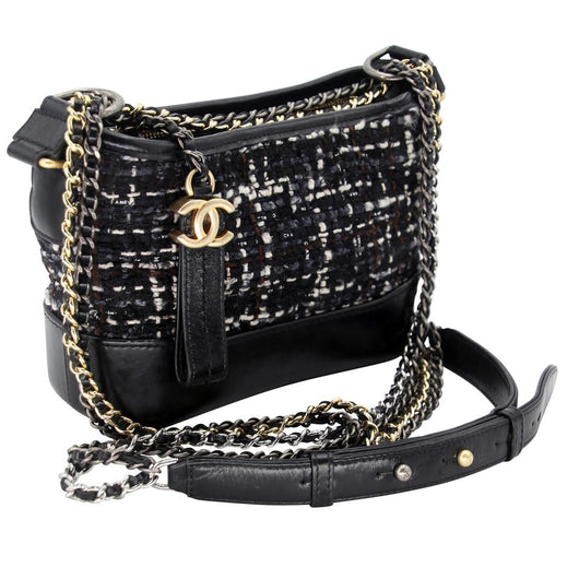 Chanel Blue Medium Gabrielle Tweed Crossbody Multiple colors Navy