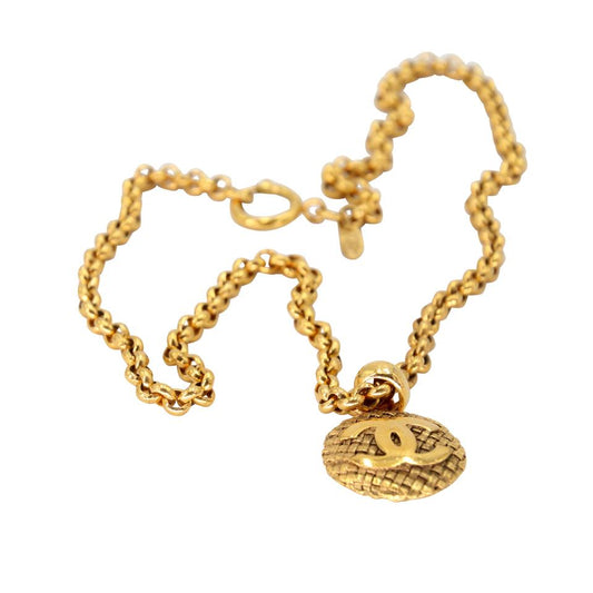 LOUIS VUITTON Crystal Loulougram Necklace Gold 1213850