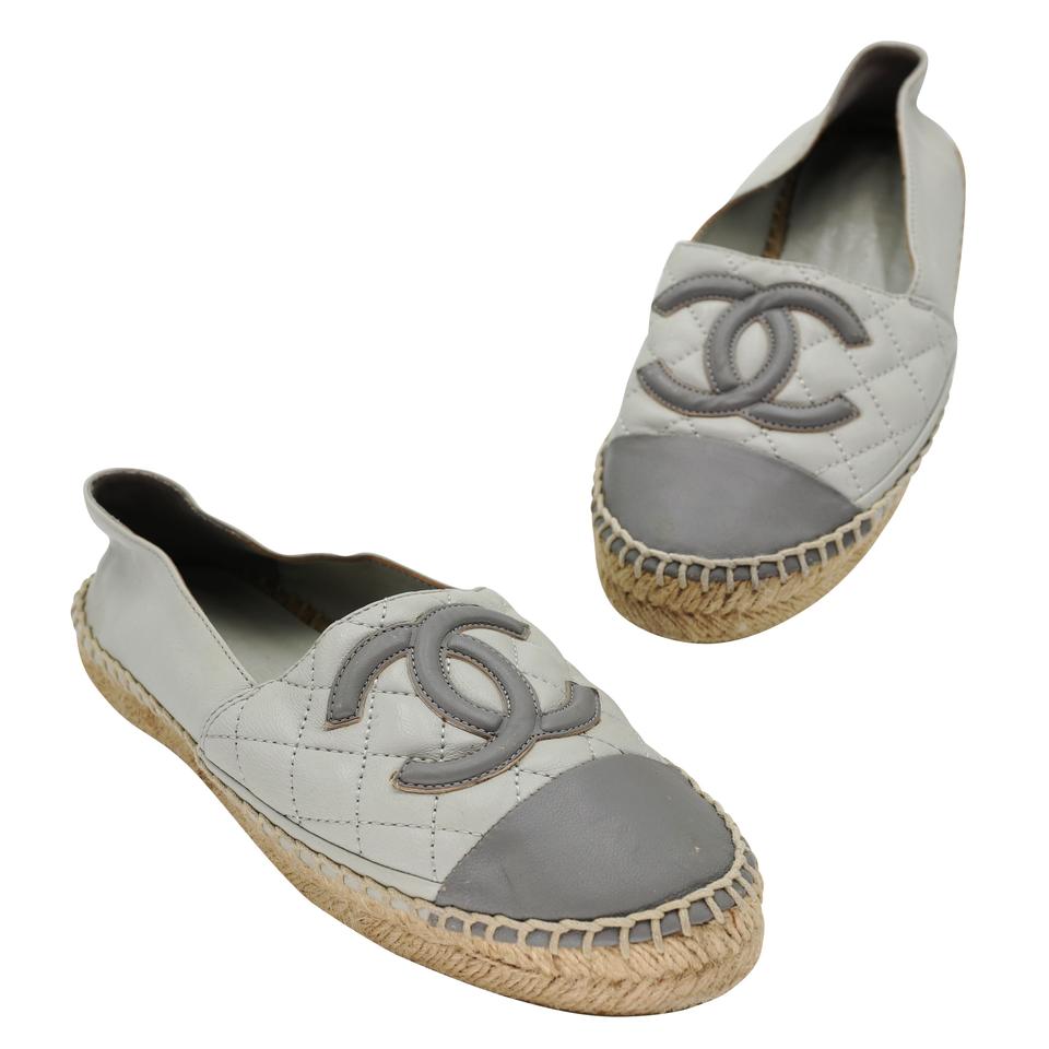 HB Shoes Easy2 - Flat Espadrille Leather Sandal Size: 36 Silver Women's Sandals