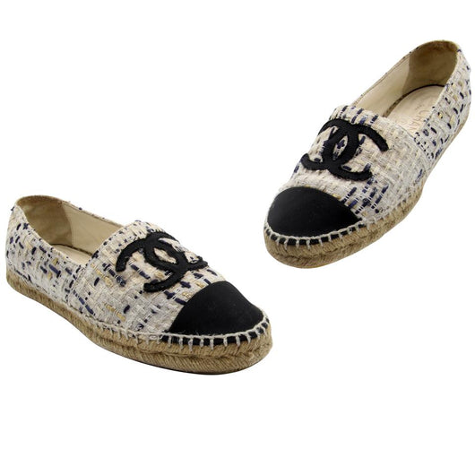 Leather espadrilles Chanel Silver size 38 EU in Leather - 15395396