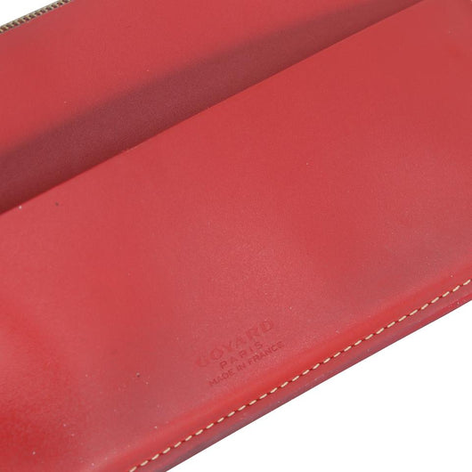 Goyard Red Long Coated Canvas Bi-Fold International Richelieu Wallet
