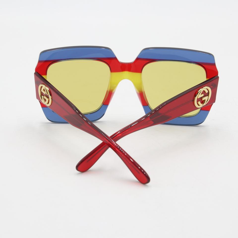 gucci blue and red stripe sunglasses