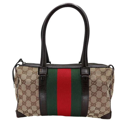 Gucci Bella Canvas Leather Shoulder Bag Ghw (Monogram Grey