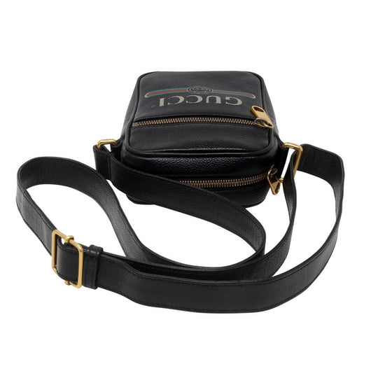 Gucci GG Supreme Portfolio Print Shoulder 523591 Black Leather