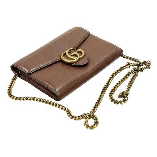 Gucci Marmont GG Gold Buckle Leather Crossbody Bag