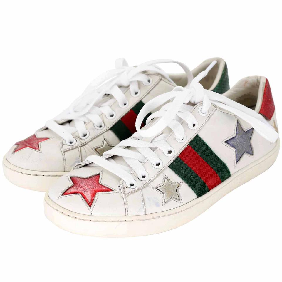 Gucci Ace Bee 6 Embroidered Leather Low Top Sneakers GG-S0805P