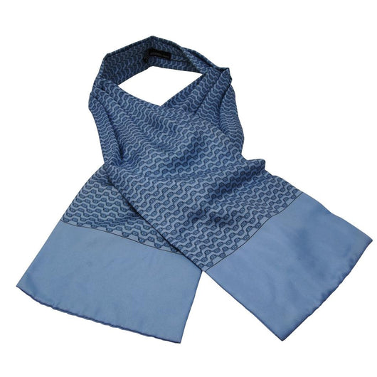 HERMES 100% silk Twilly navy blue green pink print neck tie scarf