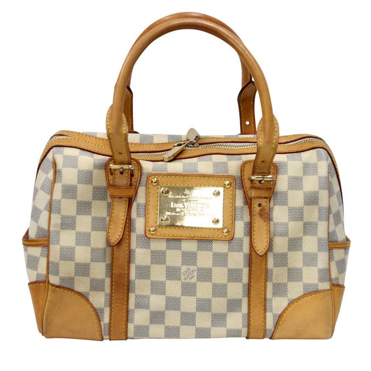 Authentic Louis Vuitton Berkeley Damier White Azur Satchel Bag. Good!