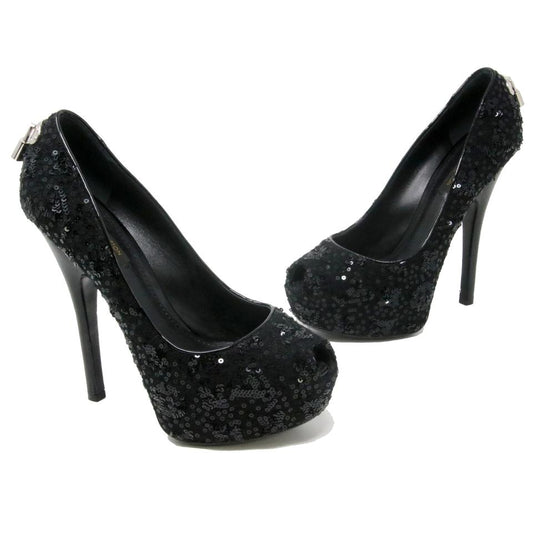 Louis Vuitton Oh Really Purple Sequins Glitter Lock Platform Peep Toe Pumps  37 Multiple colors ref.573207 - Joli Closet