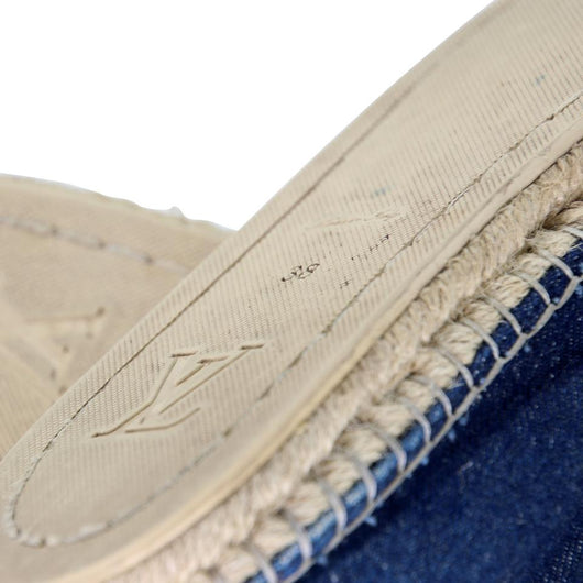 Louis Vuitton Blue Canvas Sail Away Espadrille Flats Size 41 Louis Vuitton