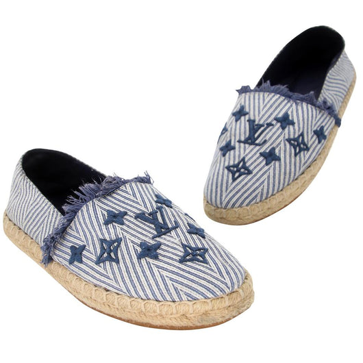 Louis Vuitton Espadrille 38 Denim Canvas Flats LV-0510N-0172