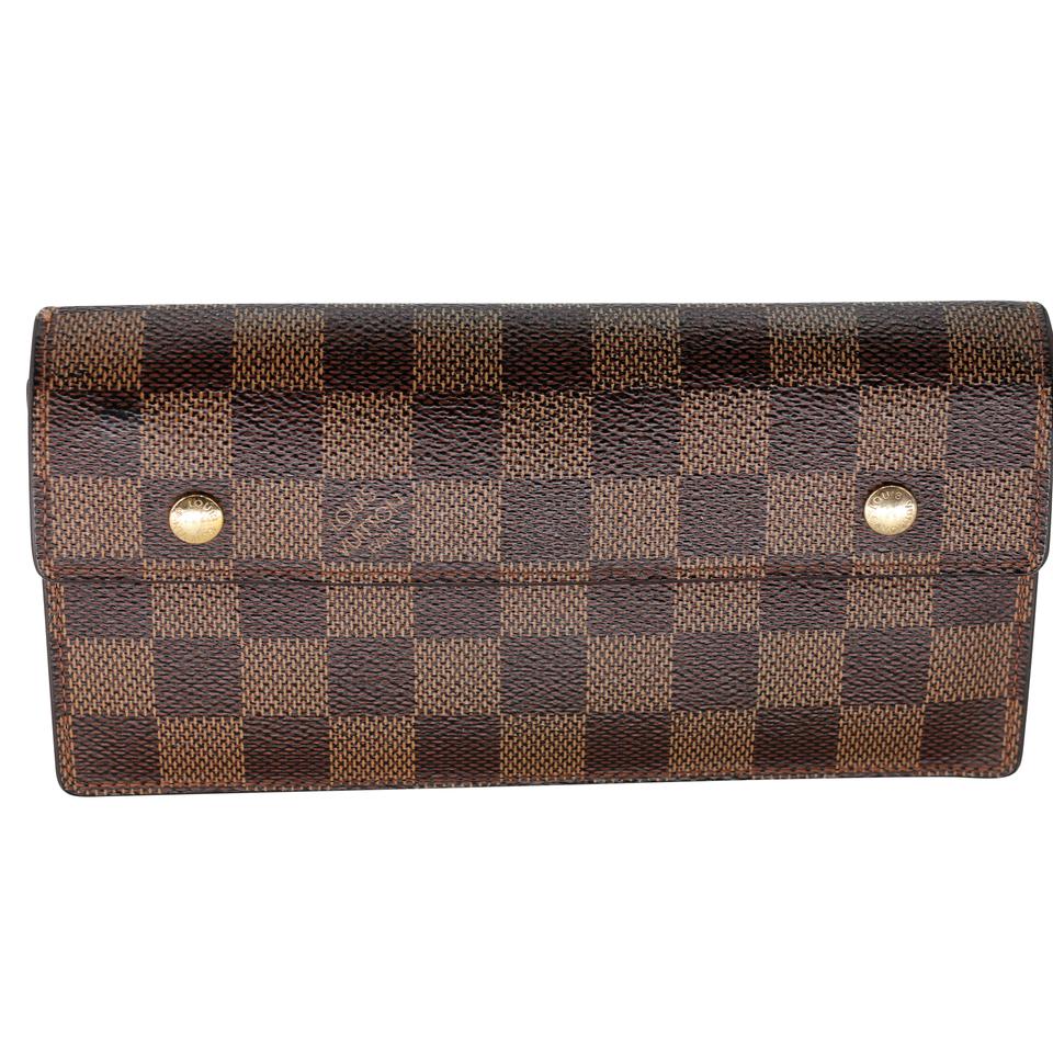 SOLD OUT- Louis Vuitton Damier Ebene Long Sarah Wallet with Chain