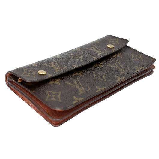 Louis Vuitton Brown Signature Monogram Damier Accordeon Gm Chain Gold Made  France Wallet – MISLUX