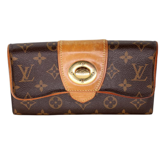 Louis Vuitton Brown Taiga Leather Card Holder ID Wallet case 346lvs520