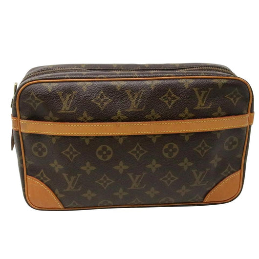 Auth Louis Vuitton Monogram Compiegne 28 Pouch Clutch Bag M51845