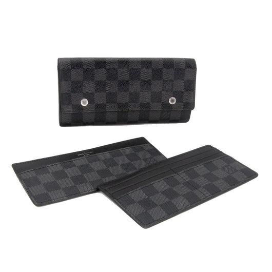 Louis Vuitton Gray Rare Brazza Damier GM Graphite Canvas Bifold Wallet LV-W0930P-0386