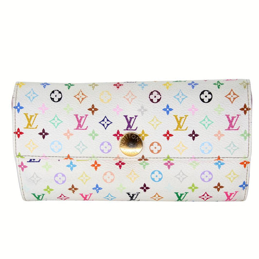 Takashi Murakami x Louis Vuitton White Monogram Multicolore Zippy Coin Purse  QJA0OENCWB006