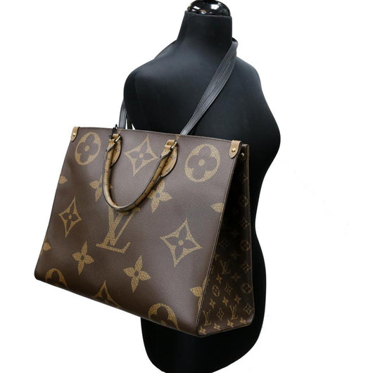 Louis Vuitton Onthego Monogram Giant Reverse MM Brown in Coated Canvas with  Gold-tone - US