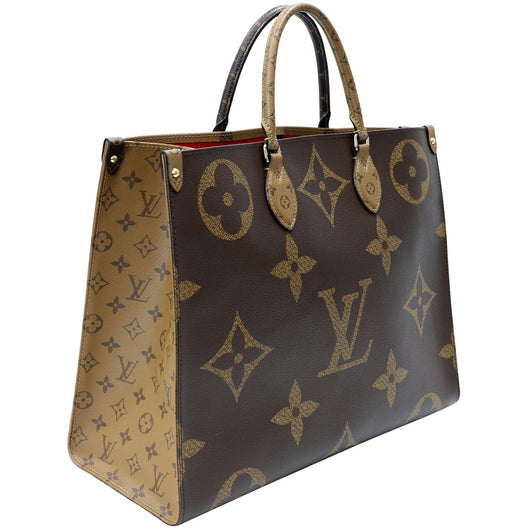 LOUIS VUITTON green 2019 ONTHEGO Tote Bag Monogram Giant Reverse at 1stDibs