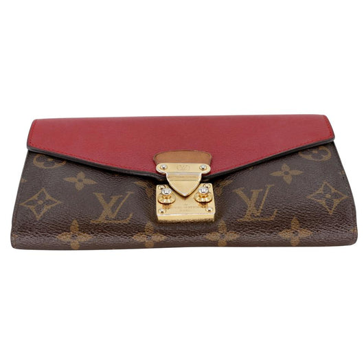 Louis Vuitton Python And Brown Monogram Pallas Long Wallet Gold