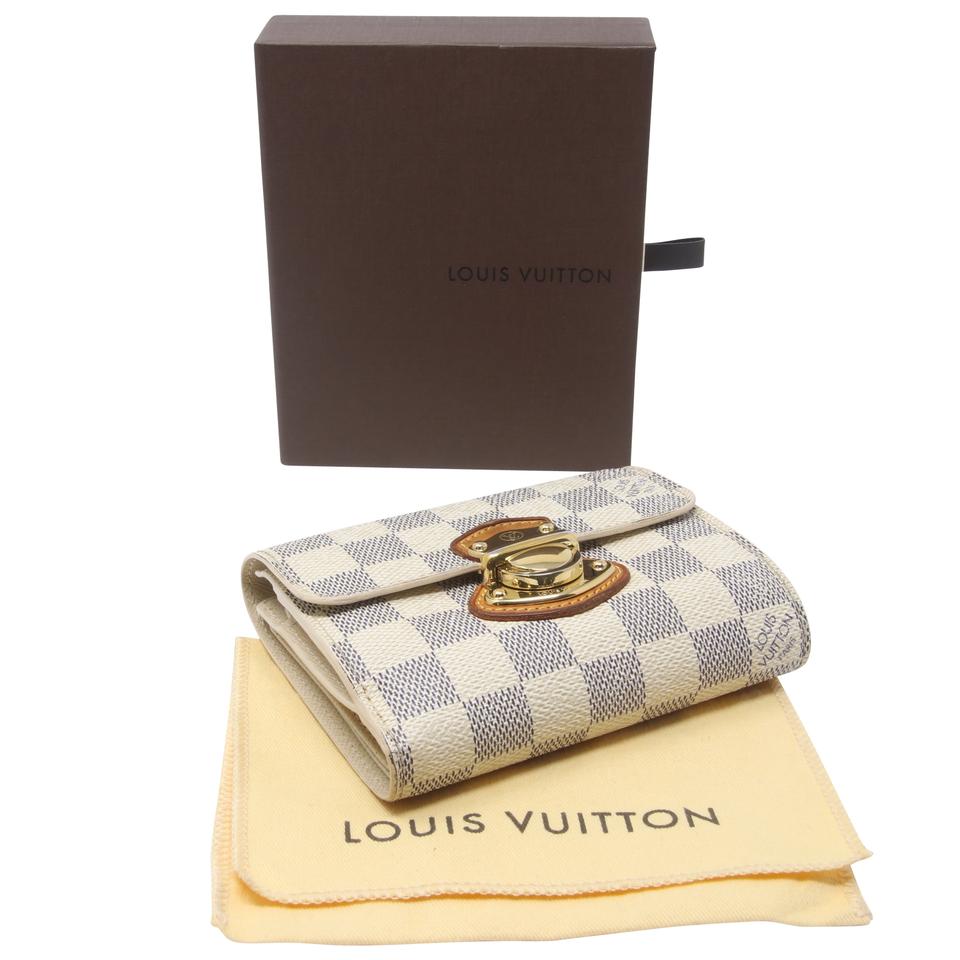 Louis Vuitton White Koala Damier Azur Coated Canvas French Compact Push-Lock Wallet