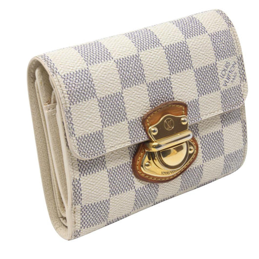 Louis Vuitton White Koala Damier Azur Coated Canvas French Compact Push-Lock Wallet