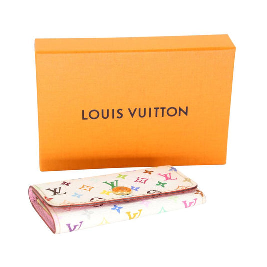 Louis Vuitton White Pink Sarah Takashi Murakami Monogram Multicolore Wallet  – MISLUX