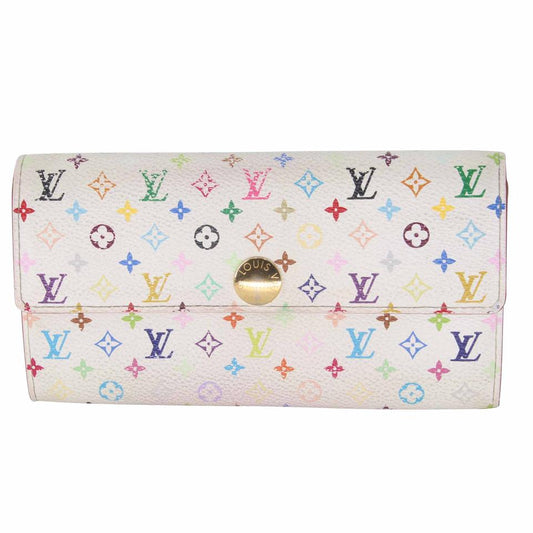 Takashi Murakami x Louis Vuitton White Monogram Multicolore Porte-Monnaie  Viennois Wallet QJA0FBWKWB002