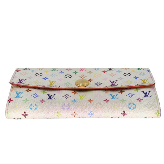 Takashi Murakami X Louis Vuitton White Monogram Multicolore Sarah Wallet