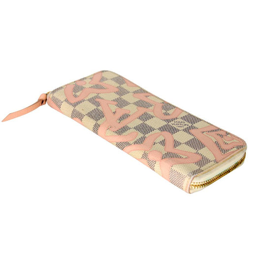 Louis Vuitton Tahitienne Damier Azur Clemence Wallet Pink