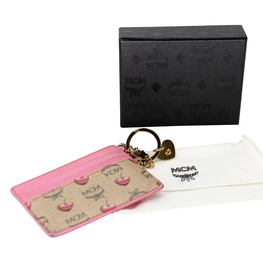 Mcm Monogram Leather Credit Card Keychain Wallet MC-1202P-0014