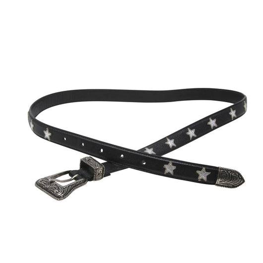 Saint Laurent Paris Black Mesh and Leather YSL Logo Buckle Belt