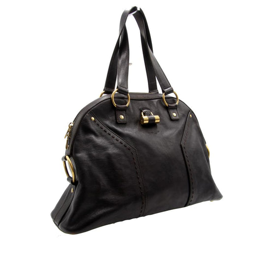 Yves Saint Laurent Black Leather Medium Mombasa Horn Bag ref.415549 - Joli  Closet