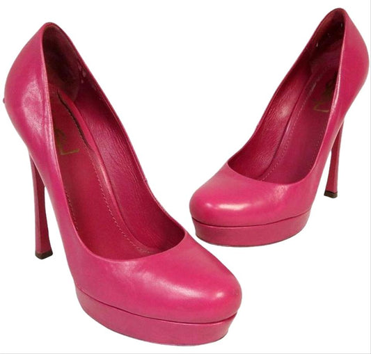 Christian Louboutin Hot Pink Suede Studded Patent