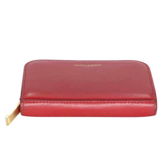 Ysl Red Leather Compact Wallet