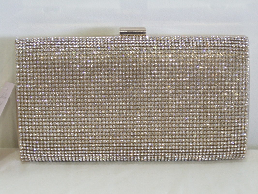 gold crystal clutch