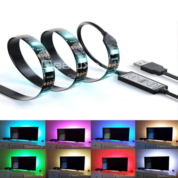 USB LED Light Strip RGB Colour Changing Background Mood Lighting - TV –  Dealuxe