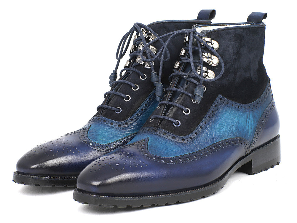 blue wingtip boots