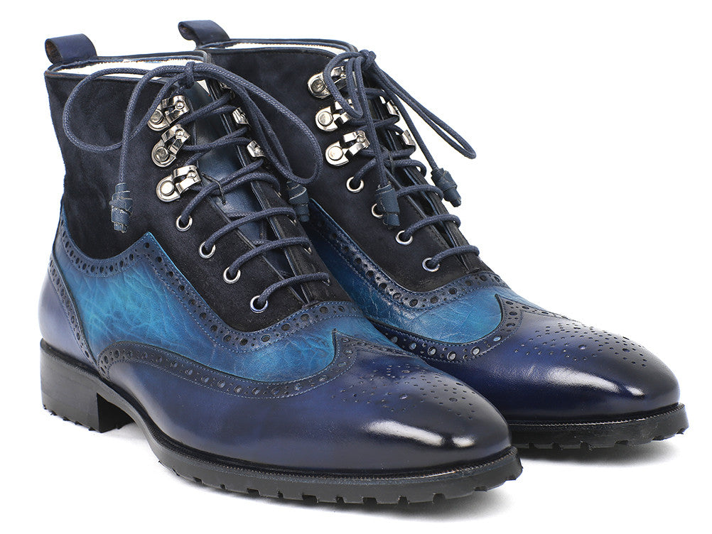 blue suede work boots