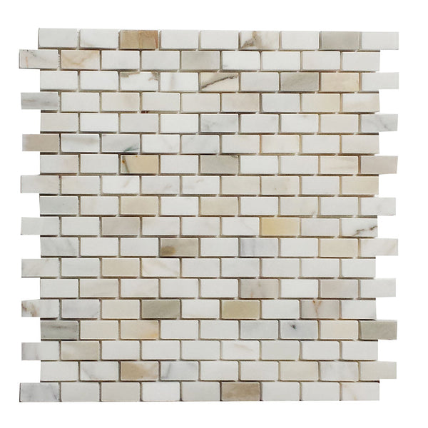 Calacatta Gold Marble Brick-Offset Mosaic