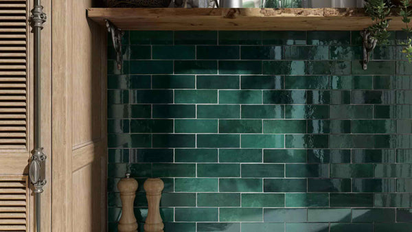 Ceramic Cloe 2.5" x 8" Wall Tile in Green | Exfloorit ...