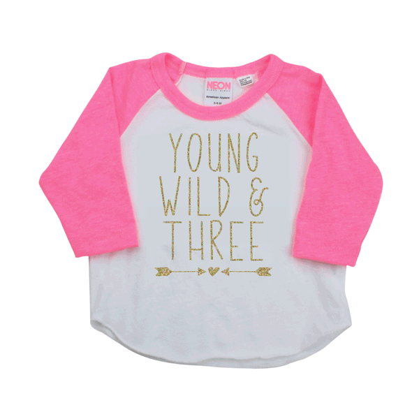 3rd Birthday Shirt, Young Wild & Three – Bump and Beyond Designs