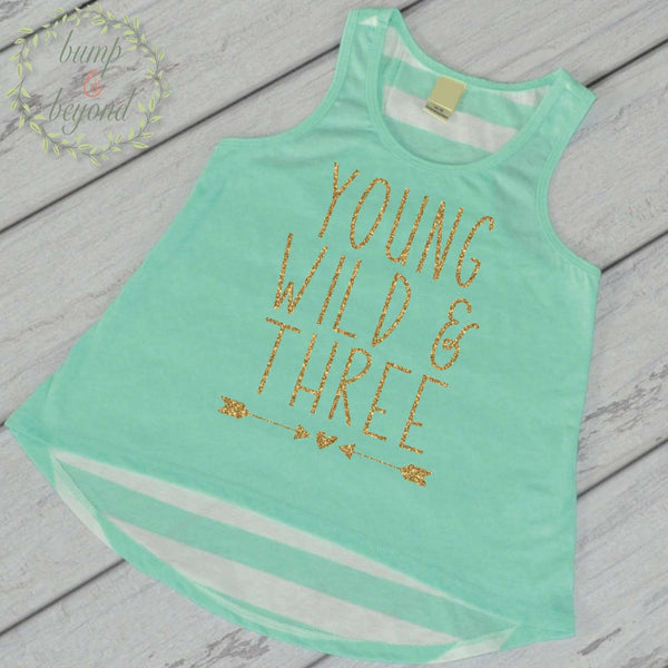 3rd Birthday Tank Top, Young Wild & Three – Bump and Beyond Designs