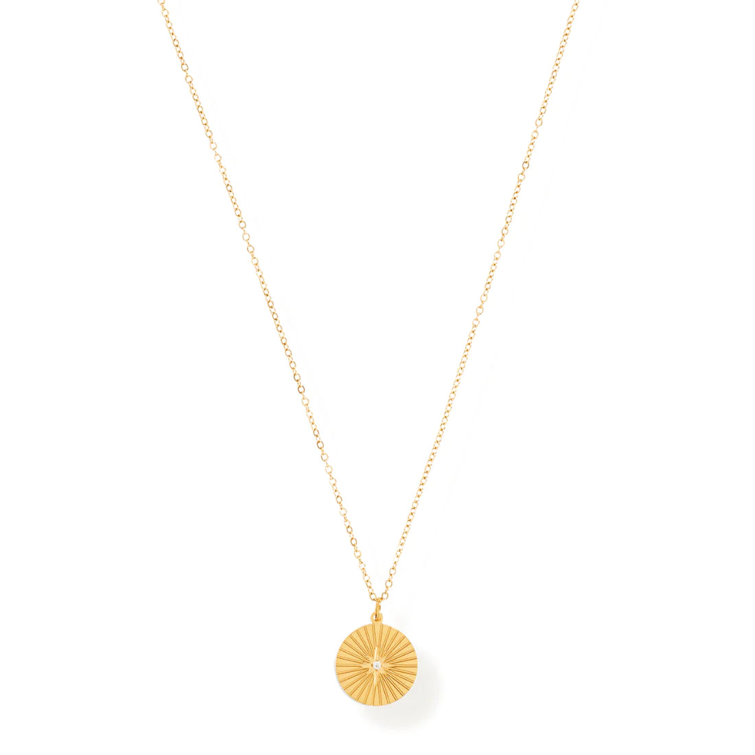 Ellie Vail Rue Sunburst Disc Gold  Necklace